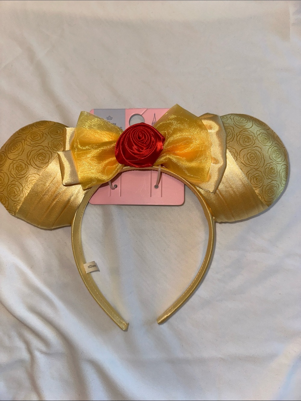 ✨ Disney Belle Gold Rose Mickey Minnie Ears - NWT